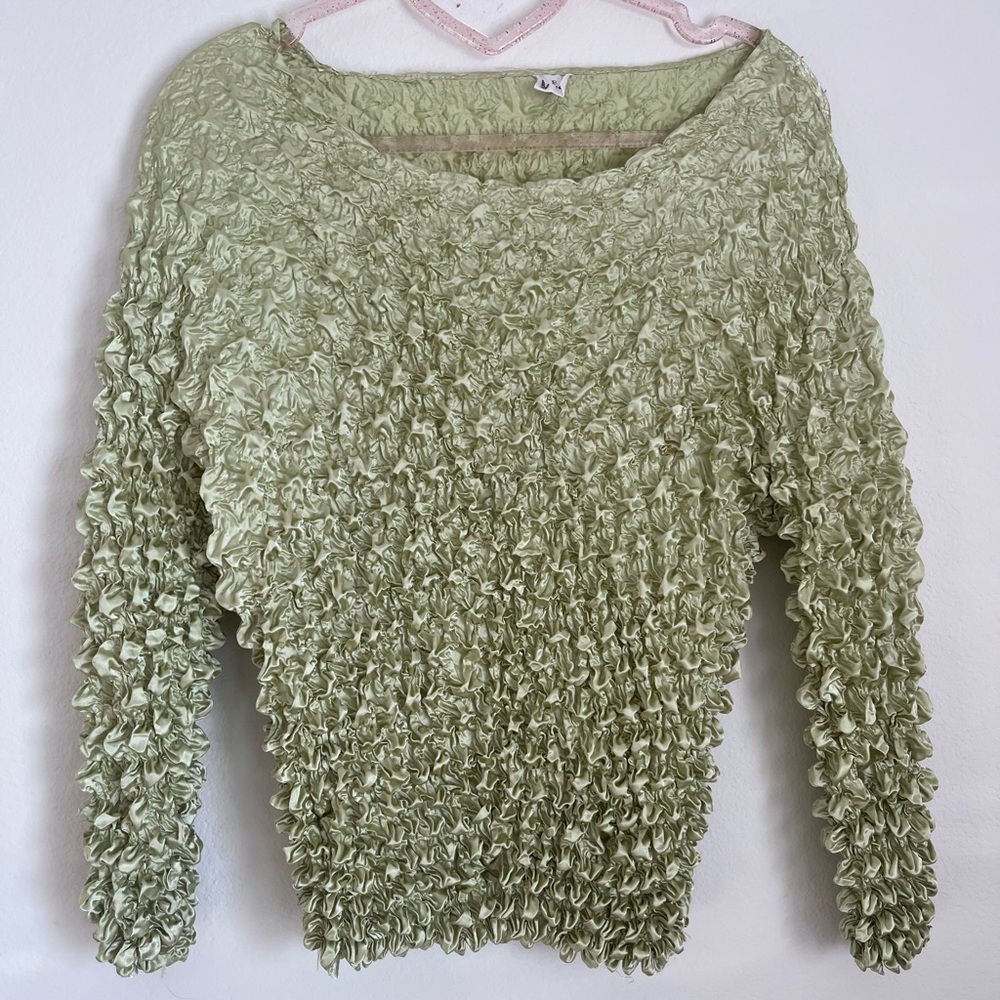 scrunchie expandable lime green 2000s y2k 90s blouse